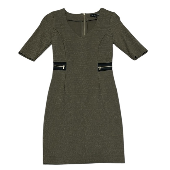 Dynamite Army Green Textured Bodycon Midi Dress Size XS - Picture 11 of 11